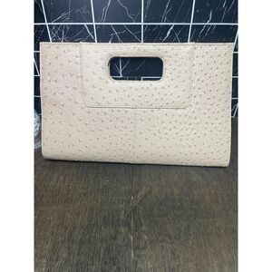 Cato Faux Ostrich Clutch Bag – Light Tan – New Without Tags